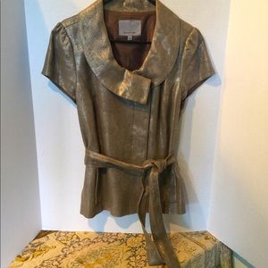 Nordstrom Classique Entier Metallic wrap top